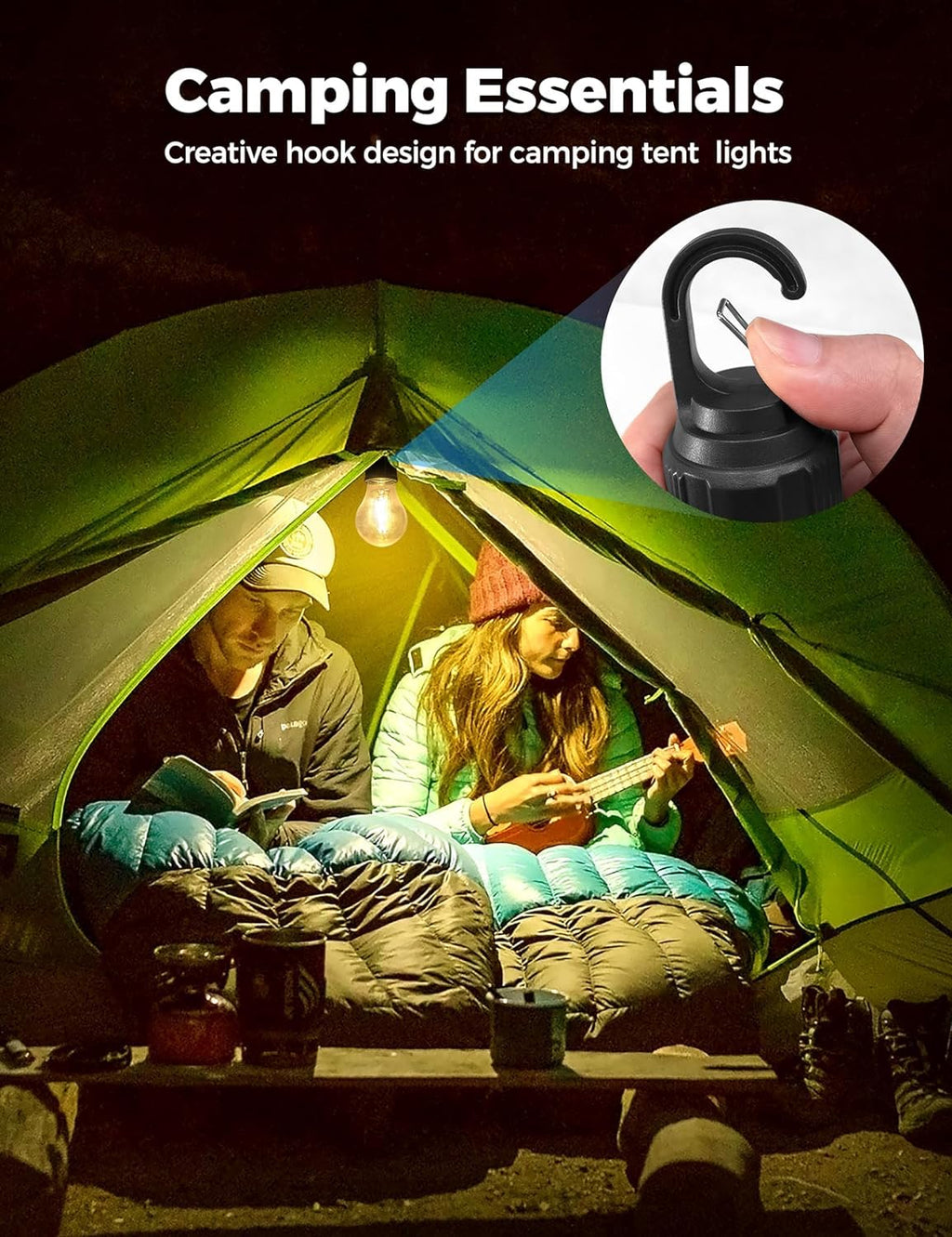 Rechargeable Clip Light Bulb (3 Modes)